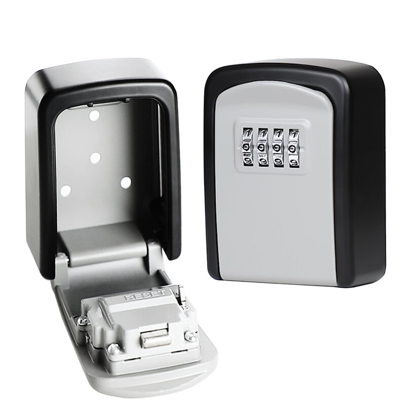 Caja de contraseña para almacenamiento de llaves, caja de bloqueo de contraseña montada en la pared, para exteriores