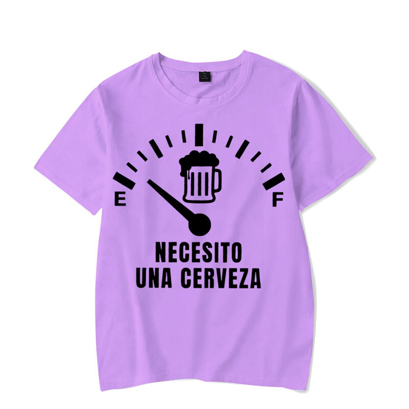 Мужская Уличная Футболка с принтом Necesito Una Beer ZA, светящиеся топы, футболки, летняя футболка, футболка оверсайз для мужчин, футболка, одежда