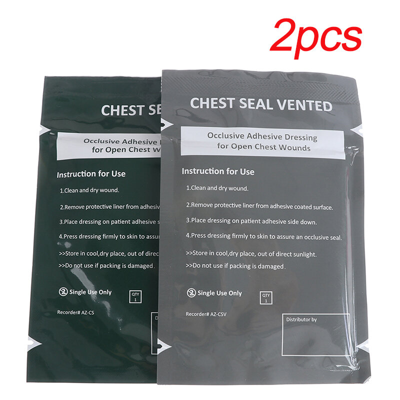 2pcs Medical Chest Seal ventilato North American Rescue Hyfin Chest Seal trattamento medico di emergenza all'aperto