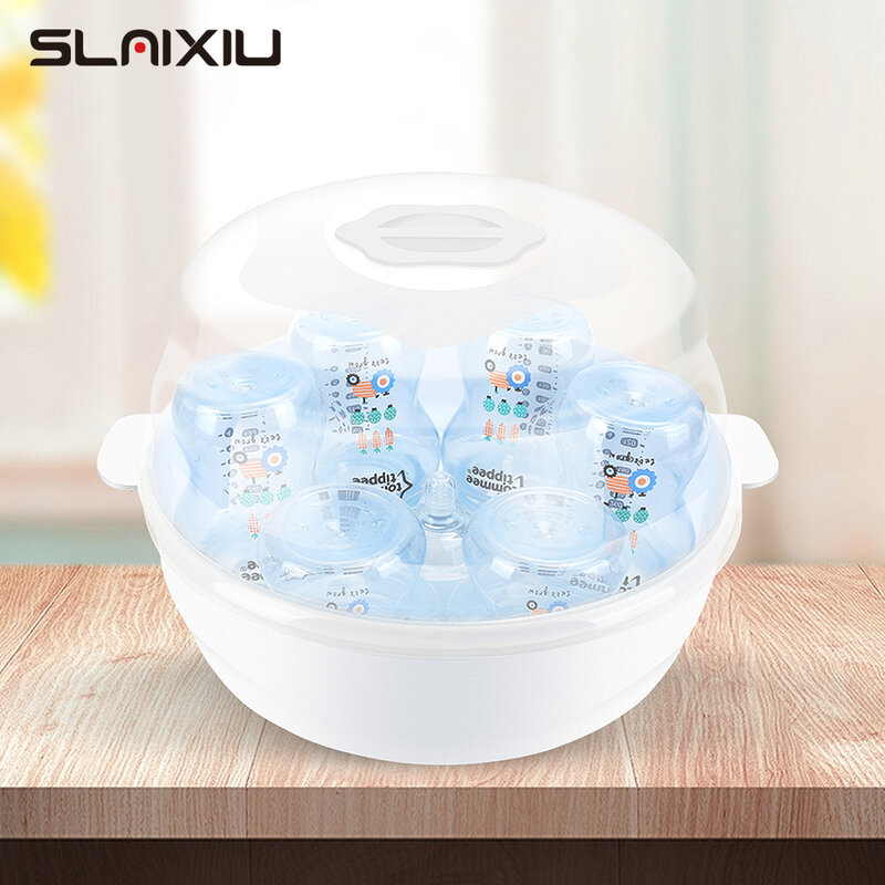 Microwave Steam Sterilizer for Baby Bottles Temperature Nipple Sterilizer Bottle Holder Storage Box Baby Bottle Warmer BPA Free