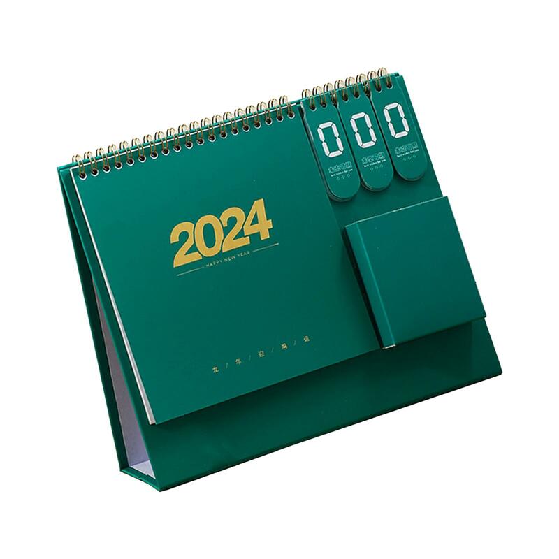 Desktop Calendar 2024 26x21.7cm Chinese New Year Decoration Calendar Planner for Household Supplies Multifunctional Lightweight