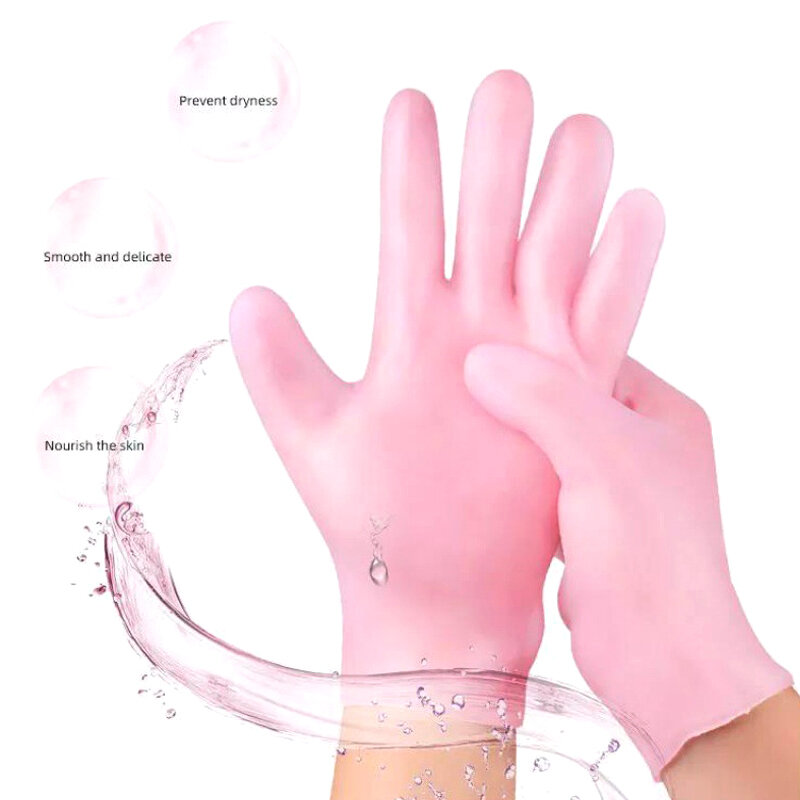 O gel hidratante do silicone socks a mão luvas, protetores derachamento, cuidados com a pele, termas, uso home, 1 par