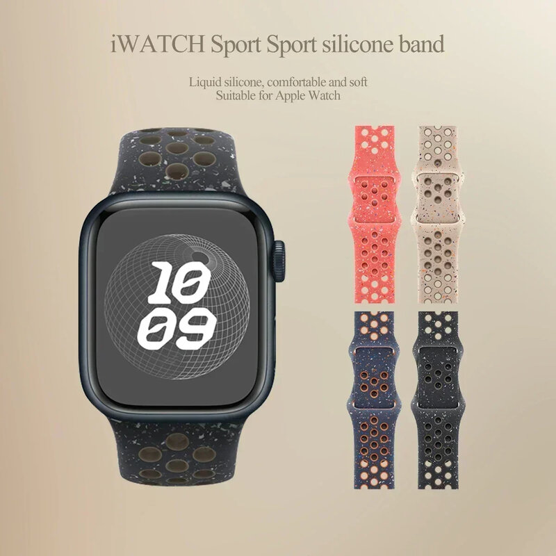 Pulseira de relógio de silicone original para Apple Ultra 2, elástico esportivo para iWatch Series 9, 8, 7, 6, SE, 4, 3, 2, 45mm, 41mm, 44mm, 42 milímetros, 49 milímetros