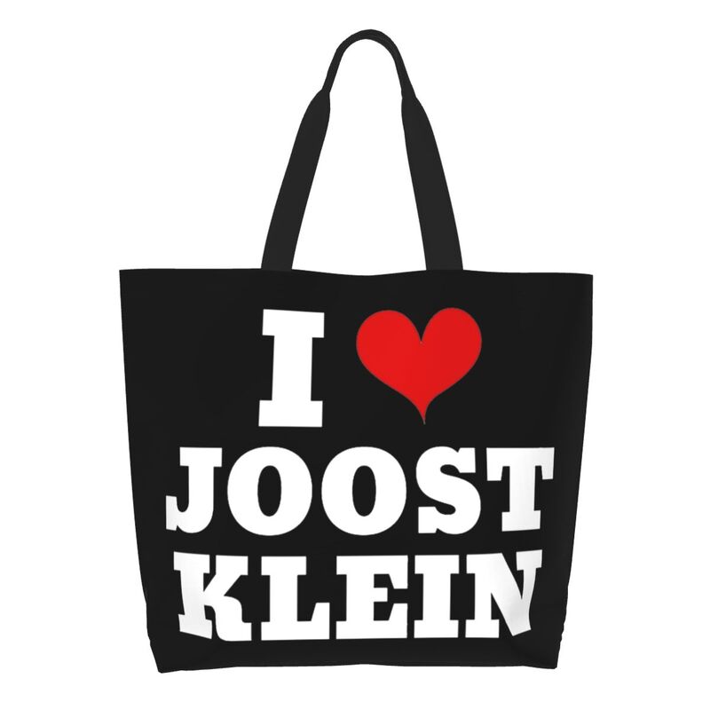 I Love Joost Klein Eurovisions 2024 유로파파 식료품 가방, 유니섹스 스트리트 숄더백, 대용량 독특한 디자인