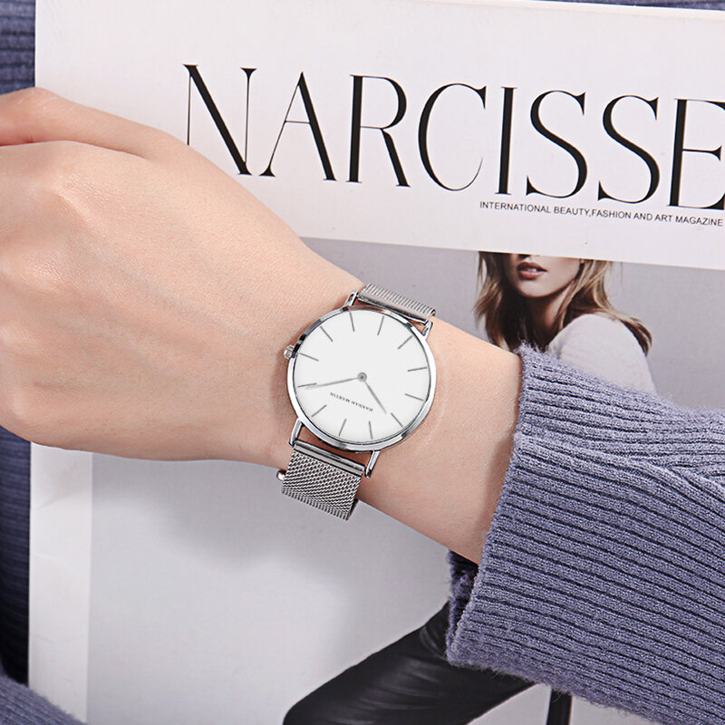 일본 여성용 시계, 오리지널 디자인 패션 심플 3ATM 방수 쿼츠 손목 시계, 수입 제품, 여성 시계