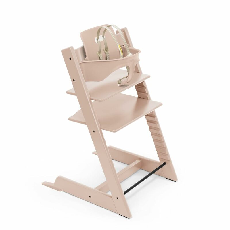 Wysokie krzesełko, spokojny różowy-regulowane, rozkładane krzesło dla dzieci i dorosłych-zawiera zestaw dla dziecka, odpinane pasy