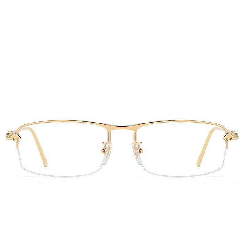 Business Men Alloy Anti Blue Light Glasses Frame For Myopia Reading Prescription Spectacles Half Rim Eyewear