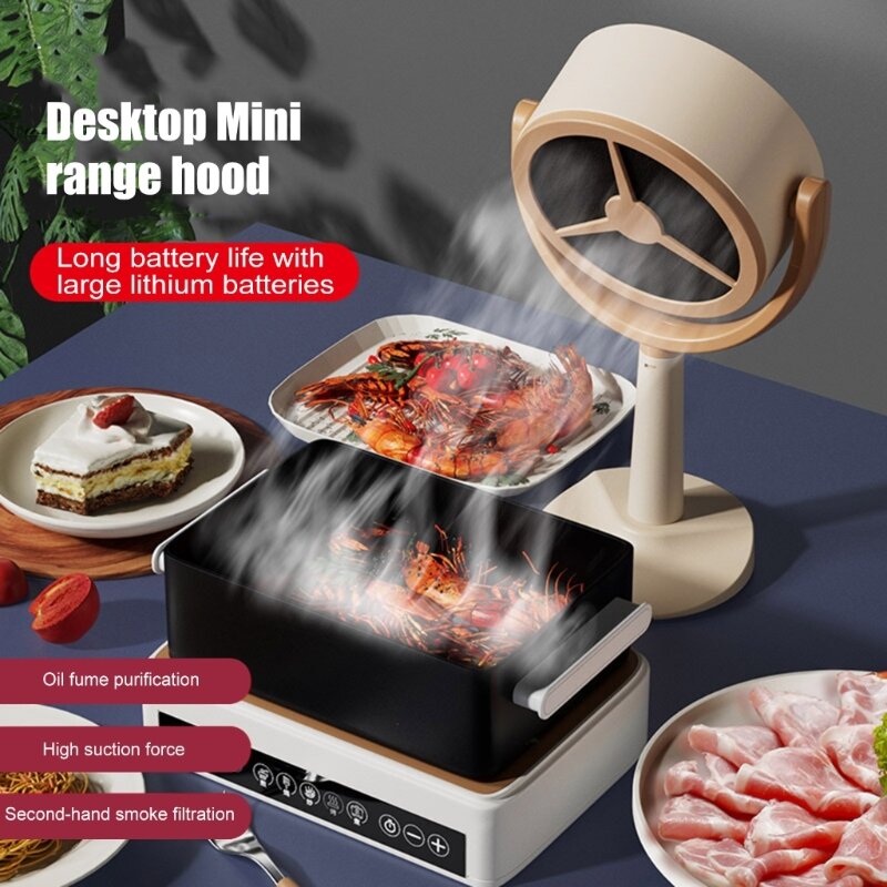2024 Nieuwe draagbare tafelmodel afzuigkap Desktop afzuigkap Indoor BBQ-kap Mini-afzuigkap