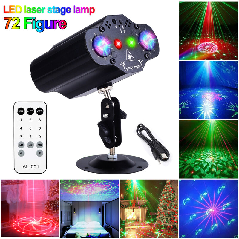 Projecteur Laser à faisceau lumineux RGB Disco DJ, effet d'éclairage de scène stroboscopique à distance DMX pour fête, noël, vacances et mariage
