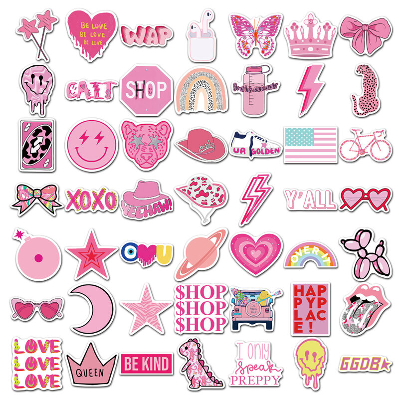 10/30/50Pcs Cartoon Pink Cute Waterproof Graffiti Sticker bagaglio decorativo estetico Laptop Cup Phone Guitar Scrapbook Sticker