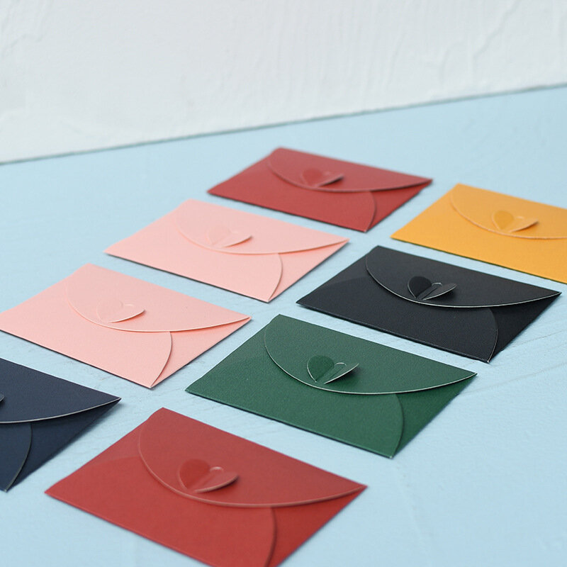50 sztuk/partia Mini kopert w kolorze wysokiej jakości 250g perłowej koperty papierowej na zaproszenia ślubne do pakowania małych firm
