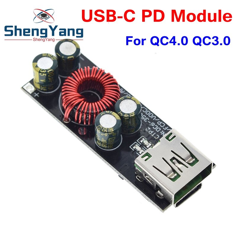 QC4.0 QC3.0 USB Type-c Adaptor Pengisi Daya Cepat Ponsel 6 -35V Modul Peningkatan Step Down Buck untuk Huawei SCP/FCP Apple PD Qualcomm