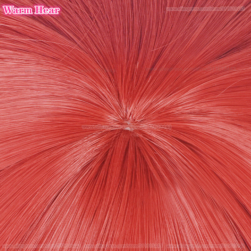 Kurona Ranze Cosplay Wig Anime Unisex Long 38cm Red Single Twist Braid Wig Heat Resistant Synthetic Cosplay Anime Wigs + Wig Cap