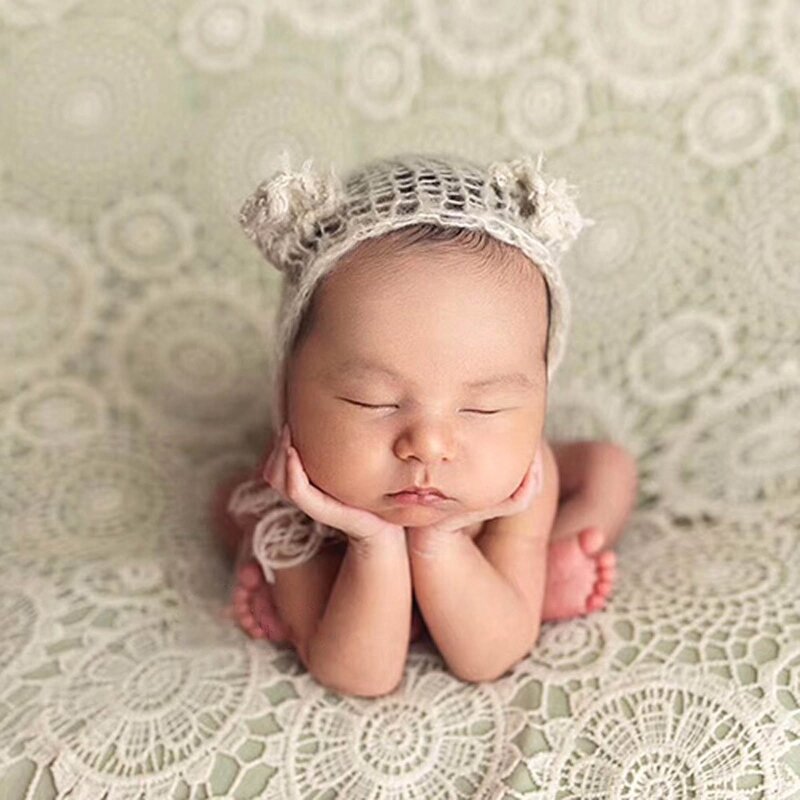 Noworodka Hollow koronki koc niemowlęta sesja zdjęciowa pozowanie wypełniacz do koszy tło tkaniny dziecko maluch fotografia rekwizyty