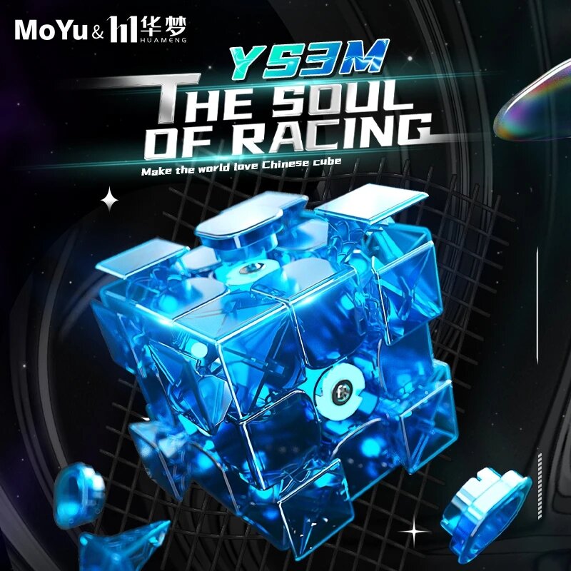 Moyu YS3M Huameng 3X3 Jiwa Balap Magnet Kecepatan Ajaib Kubus Profesional Mainan Gelisah Huameng YS3M 3X3 Cubo Magico