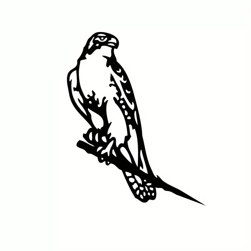 Metal Falcon Silhouette Aves de uma pena, decoração rústica de casa e jardim ao ar livre, presente de housewarming para festa no jardim, 1pc