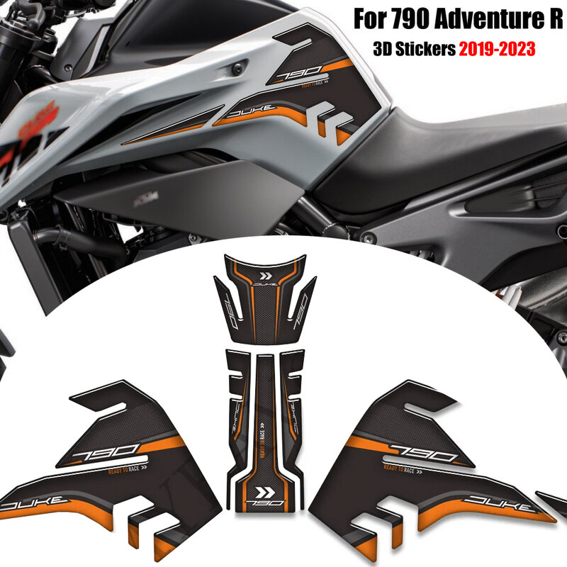 Motocicleta tanque pad apertos laterais, gás fuel óleo kit, protetor de joelho adesivos, decalques para 790 Adventure R, 2019, 2020, 2021, 2022