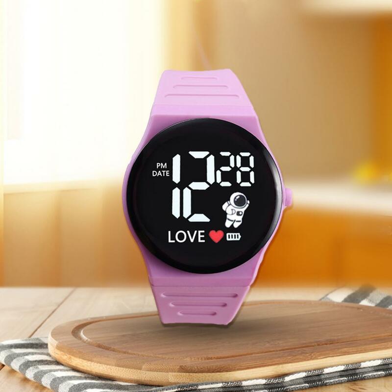 Ajustável LED Electronic Sports Wrist Watch, Spaceman Pattern, Soft Silicone Strap, Relógio digital para homens, mulheres, meninas, meninos