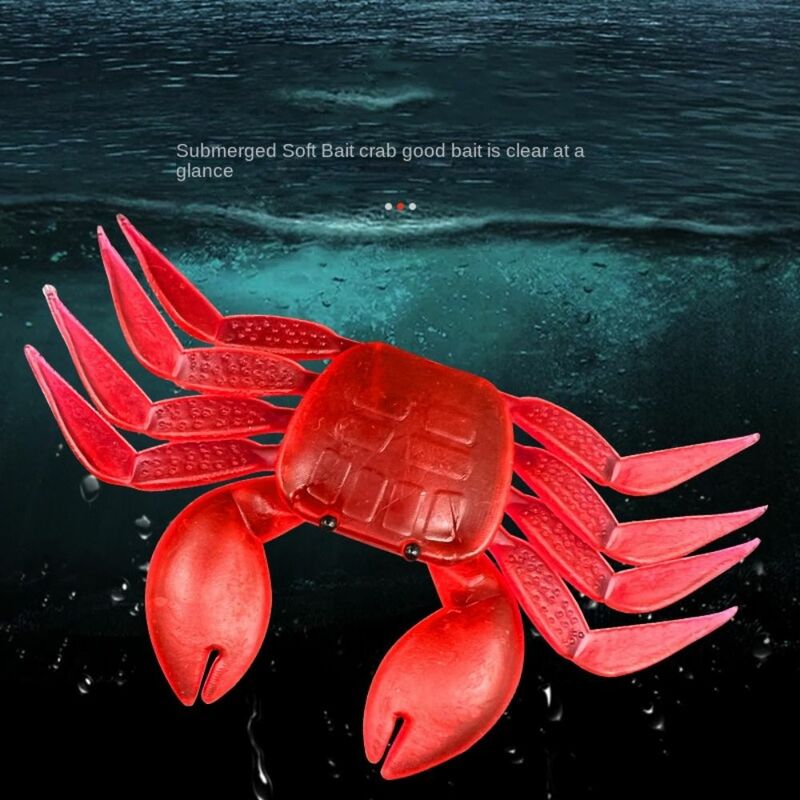 Appât Élen forme de crabe pour la pêche en eau douce, leurre souple, deux documents, 8cm