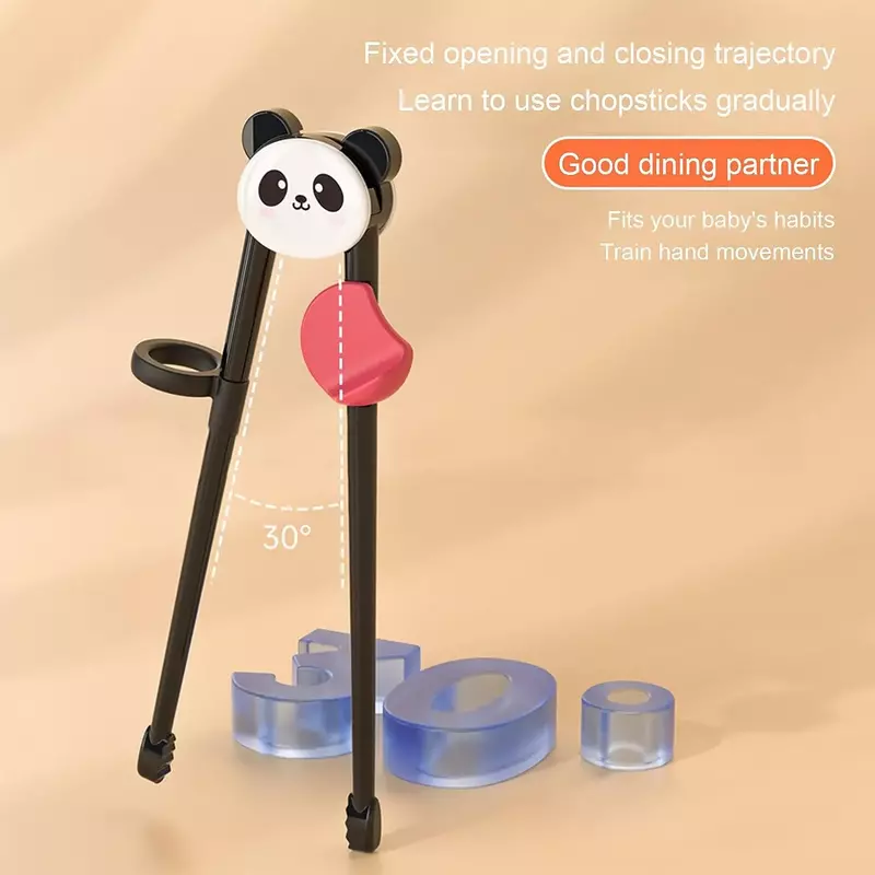 Sumpit kartun hewan untuk anak-anak, sumpit belajar dasar Panda beruang lucu, peralatan makan latihan bayi dan anak-anak