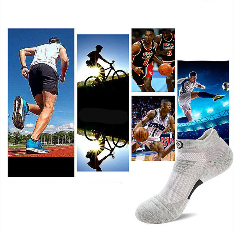 3 pairs/バッチ綿の足首のソックスメンズバスケットボールスポーツサイクリング靴下通気性アクティブトレーナースポーツアウトドア靴下