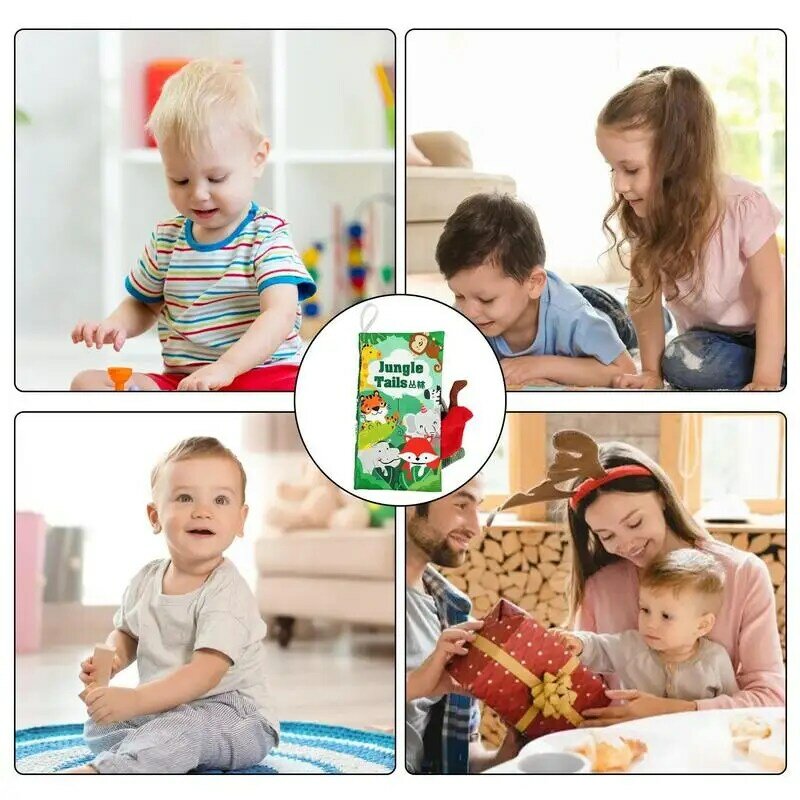 Crinkle Animal Books 3D Touch And Feel Crinkle Cloth Books For Early Education Fabric Soft Toddler Cloth Books