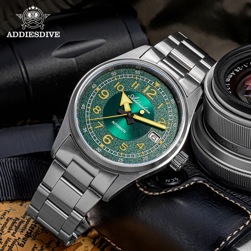 ADDIESDIVE Men's Watch 200M Waterproof Window Display Sapphire Glass Vintage Super Luminous Automatic Mechanical Watches