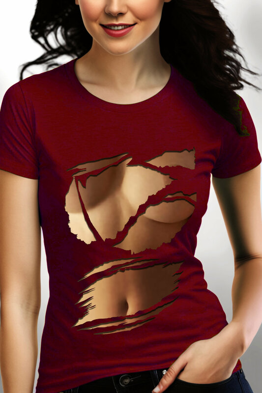 Camiseta de manga curta feminina, impressão 3D, camisa de verão, roupa sexy de vento, novo, 2024