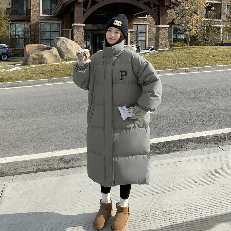 Jaket bulu angsa wanita, jaket Korea longgar musim dingin, jaket tebal untuk wanita 2024, mantel hangat