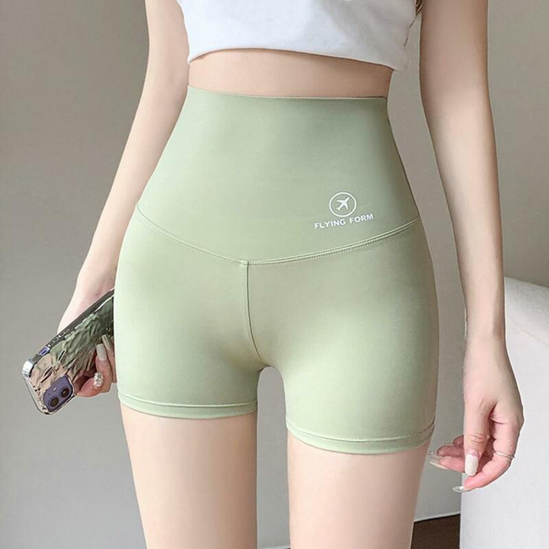Women Safety Shorts High Waist Skinny Solid Color Seamless Shaping Tummy Control Breathable High Elasticity Outerwear Shorts
