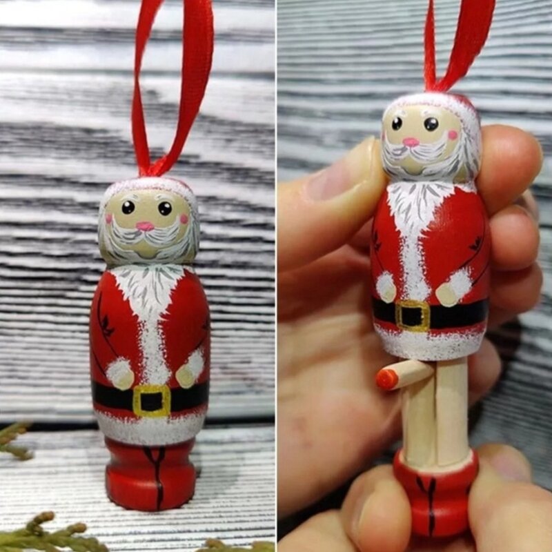 New 2023 Funny Santa Clause Tree Ornament Stretchable Father Christmas Decorations