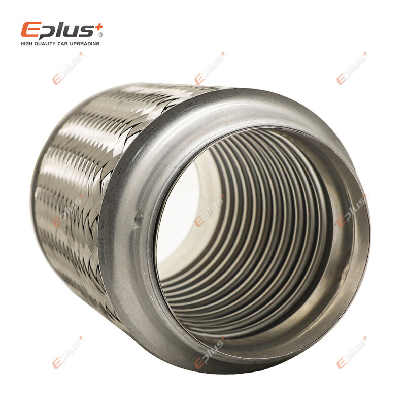 EPLUS-Car Exhaust Pipe Connector, aço inoxidável, telescópico, Conexão flexível, Braid foles, soldados, Universal