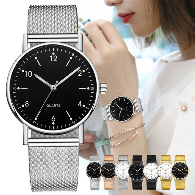 Reloj de cuarzo minimalista nórdico para mujer, relojes de moda, reloj de temperamento, oro rosa