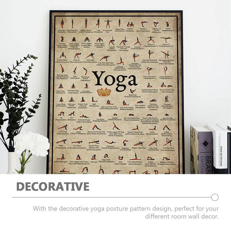 Accessories Yoga Poster Fitness Vintage Home Decor Posture Canvas Wear-resistant Picture