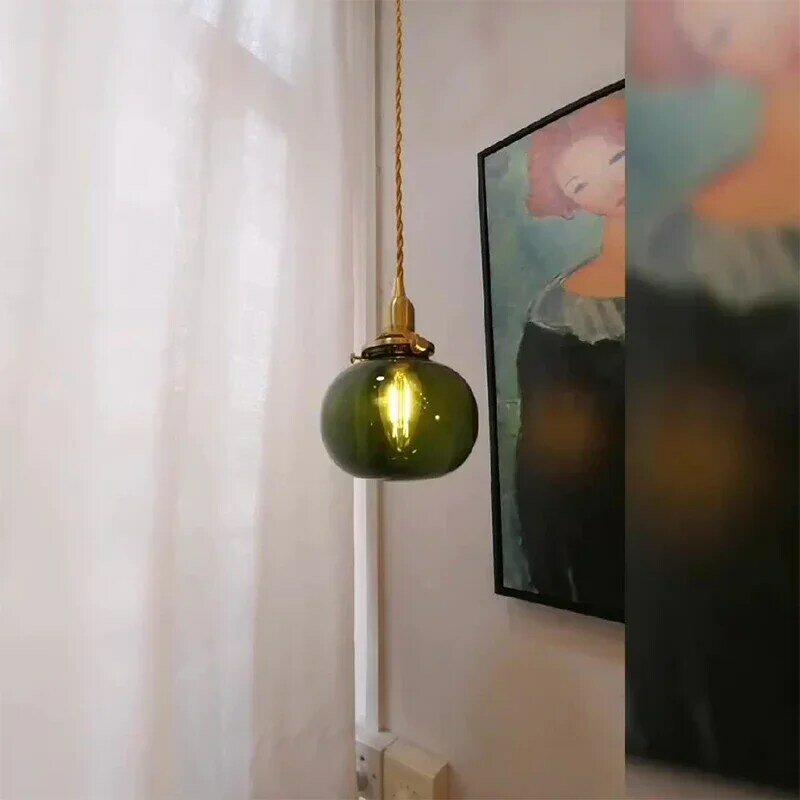 Moderna lampada a sospensione in vetro retrò sala da pranzo cucina lampadario a soffitto camera da letto comodino lampada a sospensione lampade a sospensione