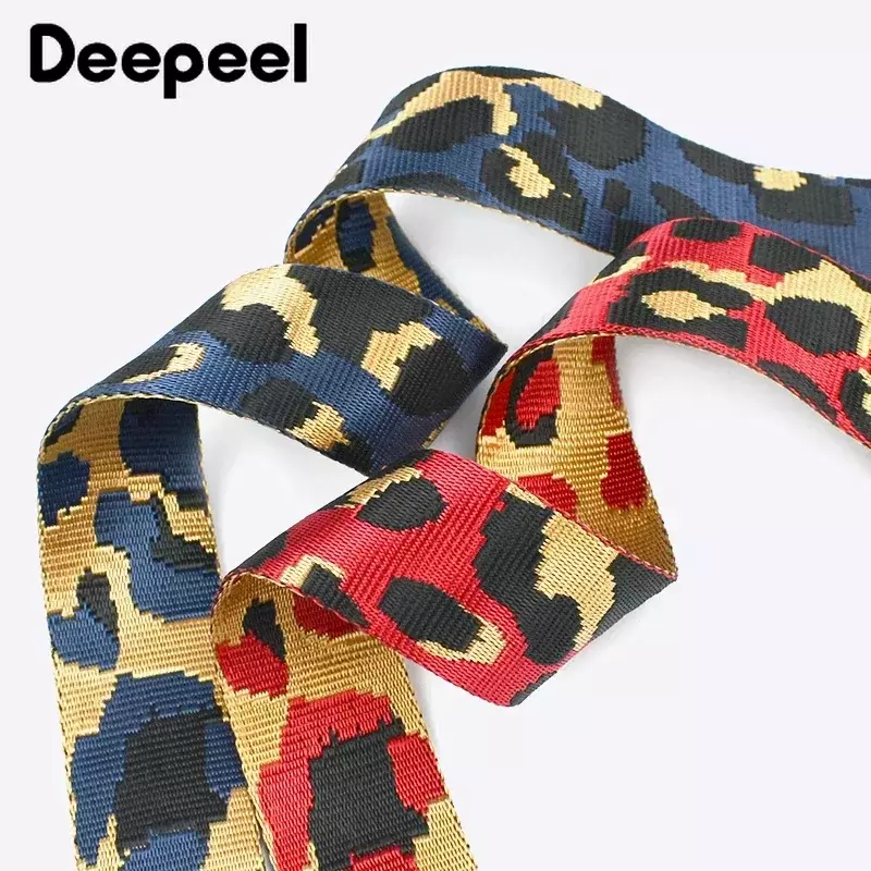 Deepeel-Correa colorida de nailon para bolso de mujer, accesorio de cinturón de leopardo para hombro, ajustable, 3,8 cm de ancho