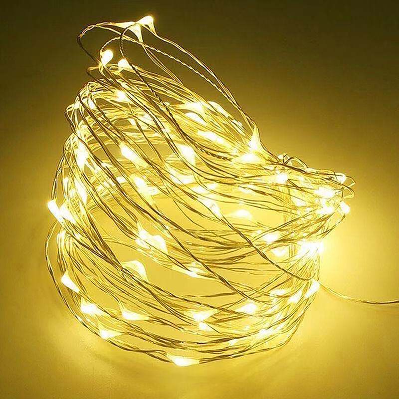 1Pc 1M USB 10LED String Lights Copper Wire Garland Light Waterproof Fairy Lights For Christmas Wedding Party Decoration