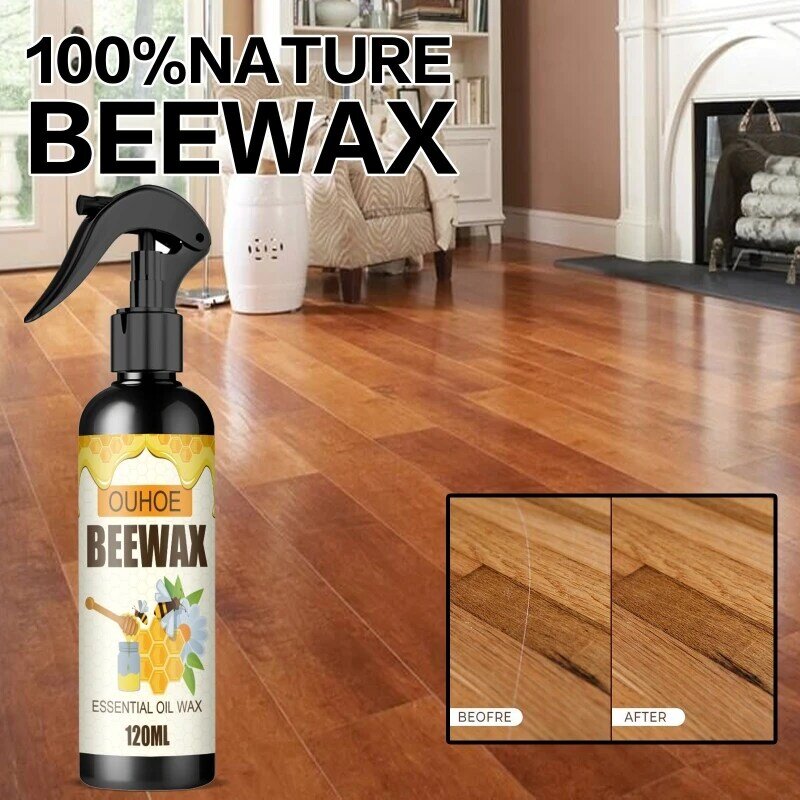 OUHOE-Spray cera abejas para condimentos madera, aerosol mantenimiento madera maciza para hogar J60C