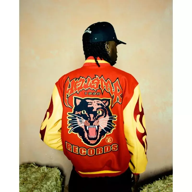 Amerykański Retro kurtka Y2K męska kreskówka haft obszerna kurtka Harajuku Hip-Hop kurtka strój baseballowy gotycka odzież Top