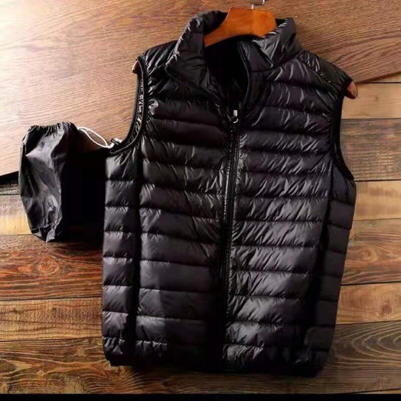 Модель 2023 года, тонкий пуховик, мужской жилет, Повседневная теплая свободная одежда внутри и снаружи, осенне-зимняя Базовая куртка, Мужская куртка