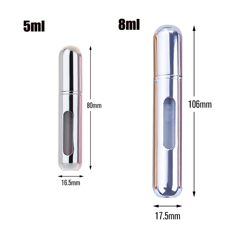 1 buah Mini 5ml 8ml botol parfum isi ulang bawah kosmetik alat penyemprot Sub-bottation portabel botol wadah kosong semprot isi ulang