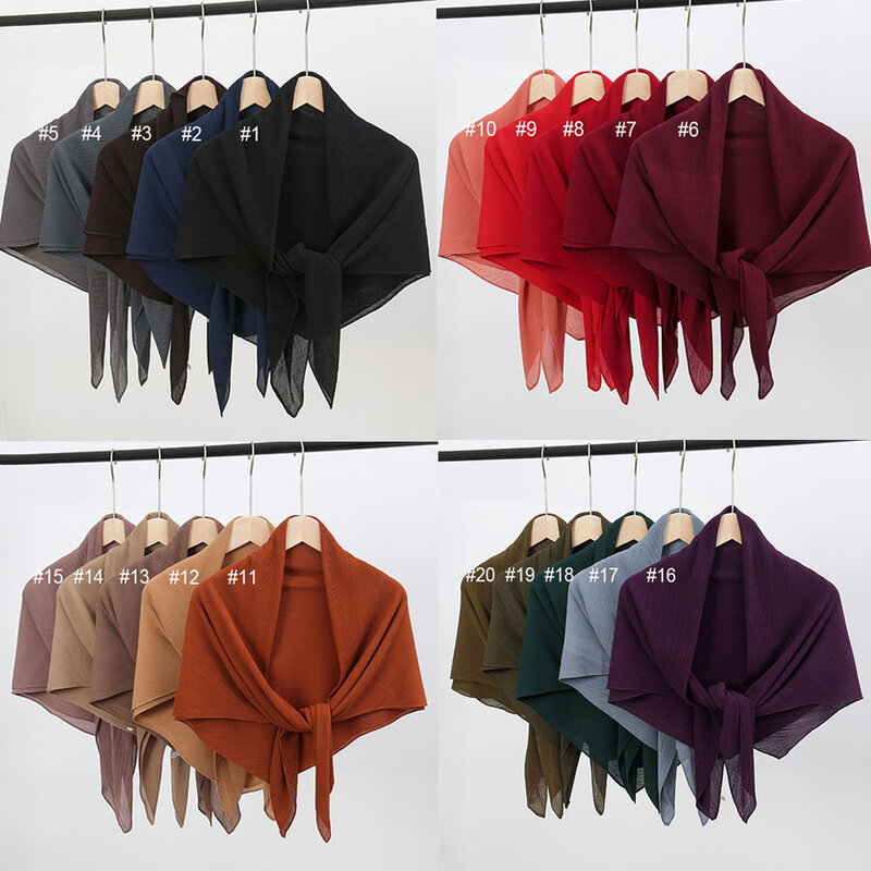 Foulard Carré en Coton pour Femme Musulmane, Turban de Malaisie, Hijab, Châle Uni, Rond, 110x110cm