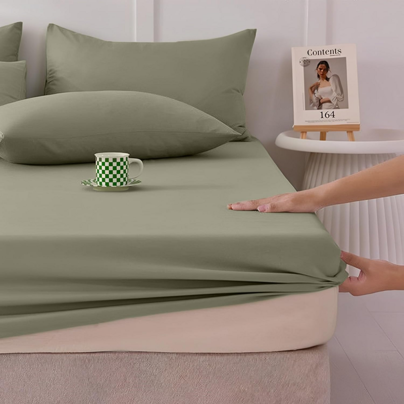 Melakukan pembumian lembar yang dipasang dengan kabel koneksi bumi seprai tempat tidur konduktif serat perak murni, hijau