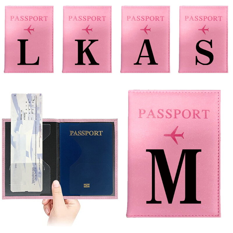 2024 Pass abdeckungen Flugzeug Reisepass Schutzhülle Pu Pass Inhaber ID-Karten abdeckung UV-Druck Black Letter Serie