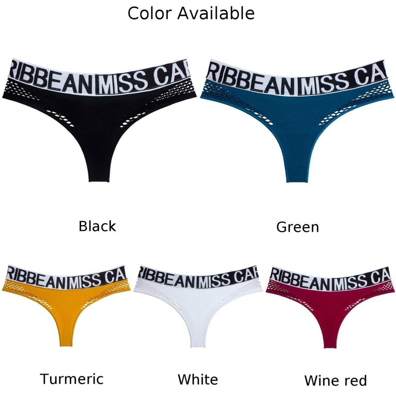 Women Sexy Underwear Elastic Thong G-string Panties Mesh Hollow Sports Lingerie Soft Comfortable Breathable Underpants Briefs