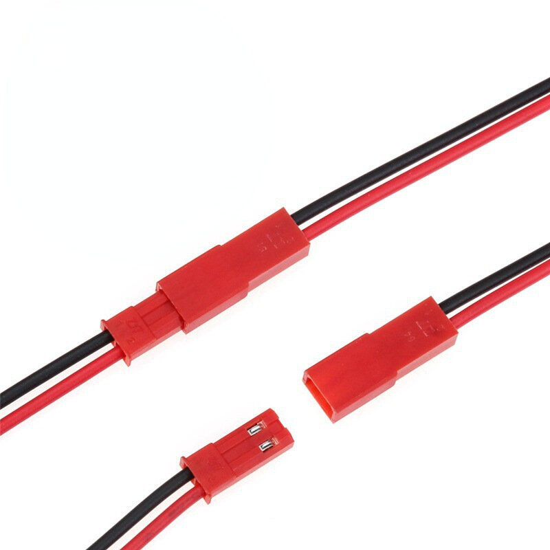 Cables Conectores de 2 Pin Macho+Hembra JST, 10 pares de 100 mm, 200 mm, Cable de alambre, Batería de Juguetes RC, Lámpara LED