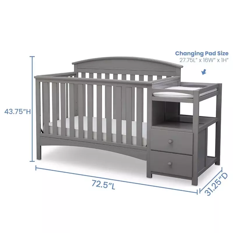 Cadre de lit convertible pour enfants, cpull et changeur, cadre de lit pour enfants