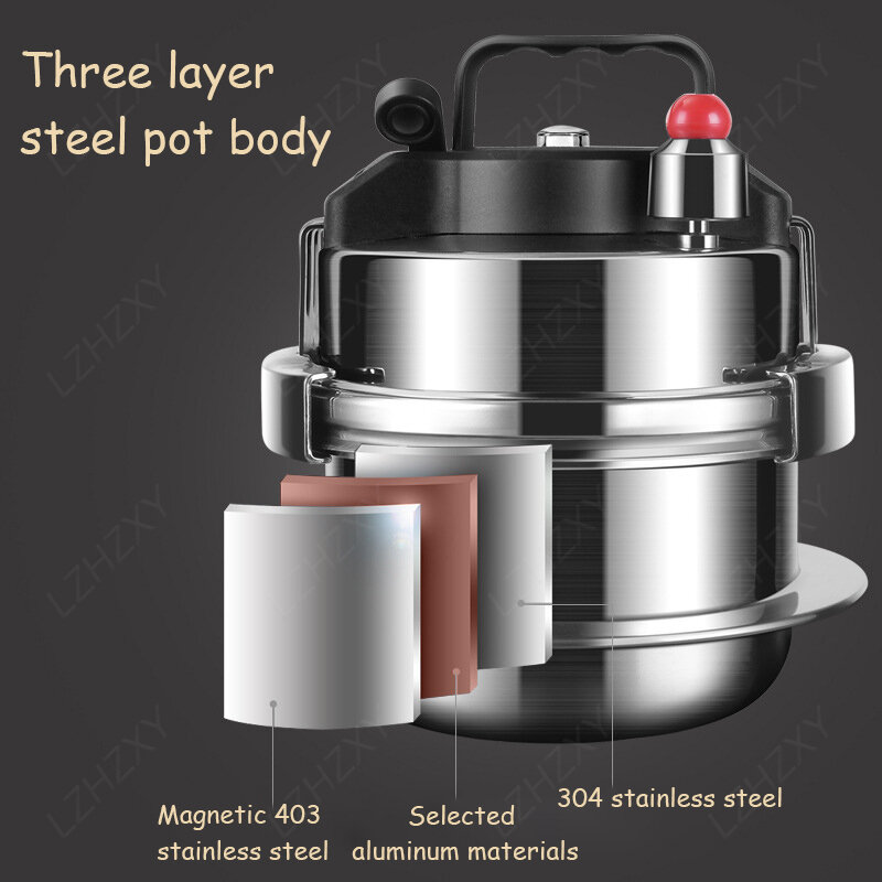 1.2L/1.6L Mini Stainless Steel Pressure Cooker Pot Outdoor Camping Multifunctional Household Stew Pot 5-minute Quick Cooking Pot