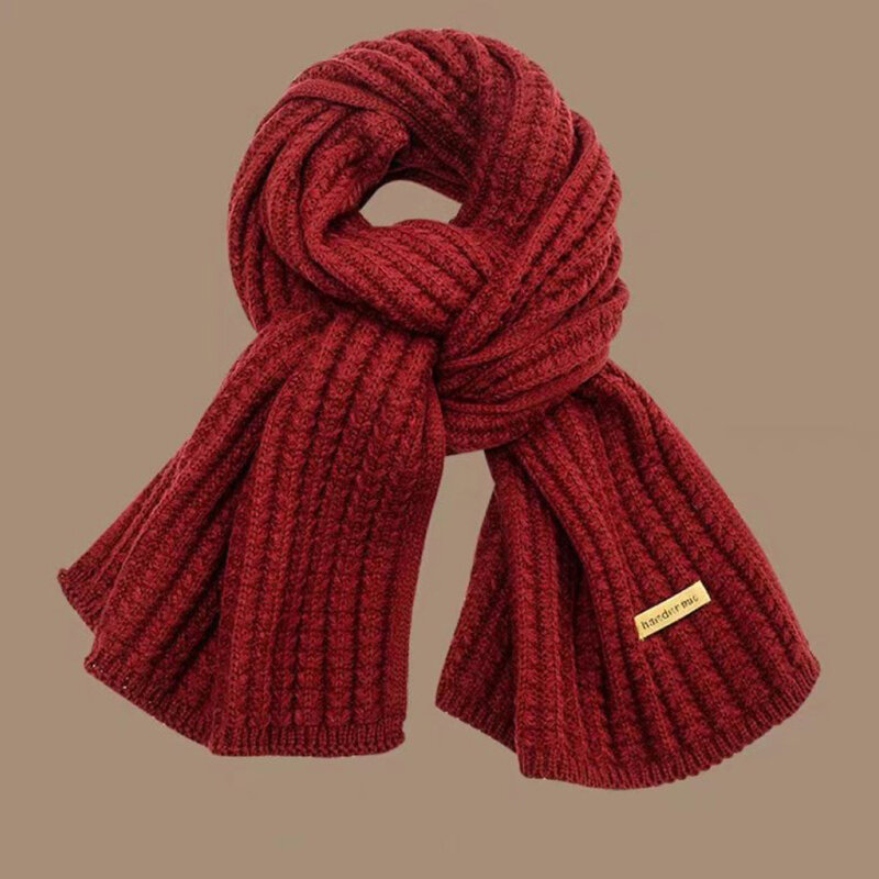 Korean Scarves For Women Men Autumn And Winter Thickened Thermal Knitted Scarf Unisex Scarf Long Size Warmer Scarves Gifts
