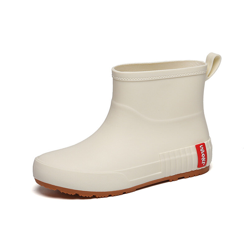Botas de lluvia cómodas para mujer, zapatos planos de goma para caminar, calzado impermeable para trabajo en el jardín